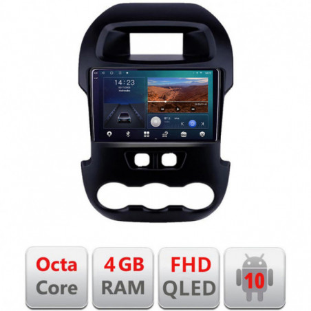Navigatie dedicata Ford Ranger 2011-2015  Android Ecran QLED octa core 4+64 carplay android auto KIT-245+EDT-E309V3