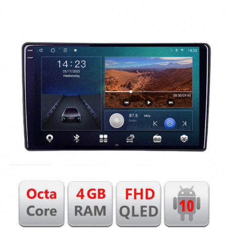 Navigatie dedicata Peugeot 307 B-307  Android Ecran QLED octa core 4+64 carplay android auto KIT-307+EDT-E309V3