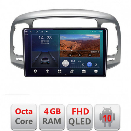 Navigatie dedicata Hyundai Accent 2006-2012 B-ACCENT  Android Ecran QLED octa core 4+64 carplay android auto KIT-accent+EDT-E309V3