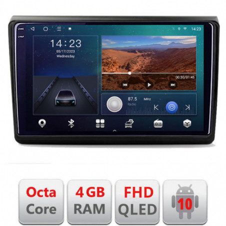 Navigatie dedicata Fiat BRAVO 2007-2014 B-BRAVO  Android Ecran QLED octa core 4+64 carplay android auto KIT-BRAVO+EDT-E309V3