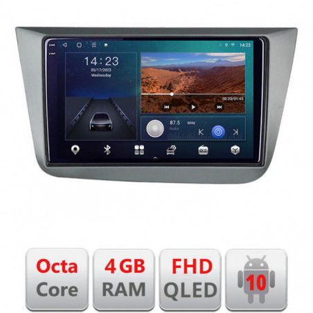 Navigatie dedicata Seat Leon 2005-2012 B-leon05  Android Ecran QLED octa core 4+64 carplay android auto kit-leon5+EDT-E309V3