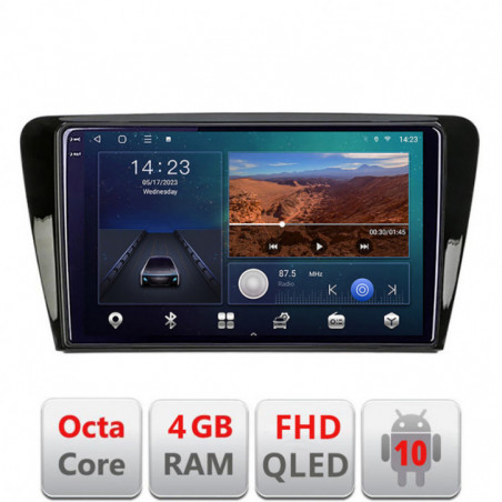 Navigatie dedicata Skoda Rapid Seat Toledo 2013+ Android Ecran QLED octa core 4+64 carplay android auto KIT-rapid+EDT-E309V3