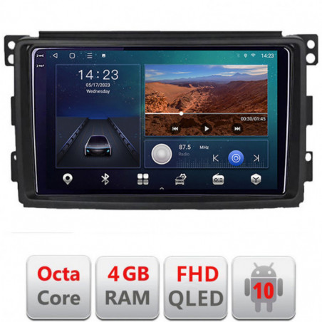 Navigatie dedicata Smart 2005-2010 B-SMART05  Android Ecran QLED octa core 4+64 carplay android auto KIT-smart05+EDT-E309V3