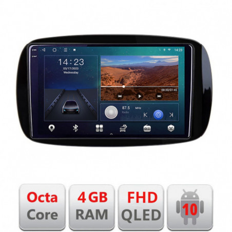 Navigatie dedicata Smart For Two 2015- B-Smart15  Android Ecran QLED octa core 4+64 carplay android auto KIT-SMART15+EDT-E309V3