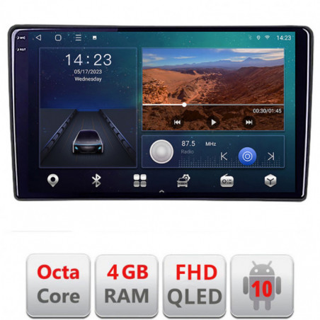 Navigatie dedicata Fiat Tipo 2015-2021 B-TIPO  Android Ecran QLED octa core 4+64 carplay android auto KIT-TIPO+EDT-E309V3