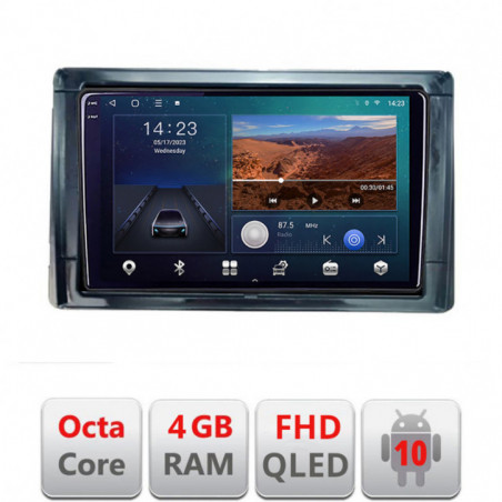 Navigatie dedicata Toyota 2DIN B-TY2DIN  Android Ecran QLED octa core 4+64 carplay android auto KIT-TY2DIN+EDT-E309V3