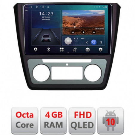 Navigatie dedicata Skoda Yeti 2009-2014 B-YETI  Android Ecran QLED octa core 4+64 carplay android auto KIT-YETI+EDT-E309V3