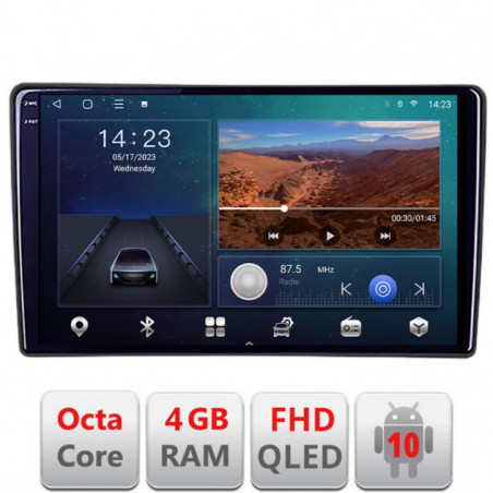 Navigatie dedicata Toyota  Android radio gps internet quad core 4+64 carplay android auto Kit-toyota-universal+EDT-E309v3