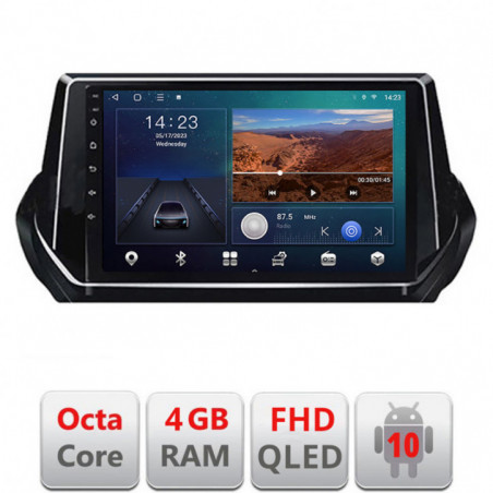 Navigatie dedicata Peugeot 2008 2020- Android radio gps internet quad core 4+64 carplay android auto Kit-209-2020+EDT-E309v3
