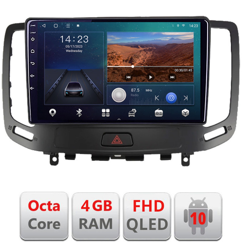 Navigatie dedicata Edonav Infiniti G35 G37 2006-2013  Android radio gps internet quad core 4+64 carplay android auto KIT-G25+EDT-E309v3