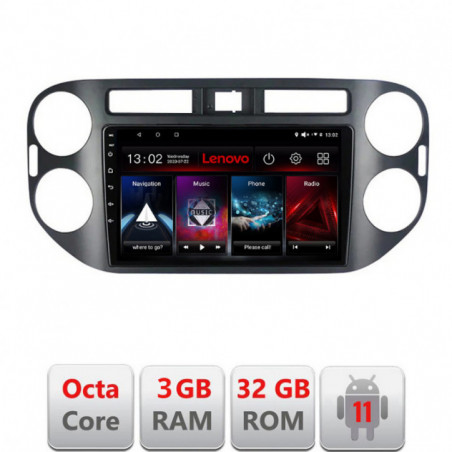 Navigatie dedicata VW Tiguan 2009-2015  Lenovo Octa Core cu Android Radio Bluetooth Internet GPS WIFI DSP 3+32 GB 4G KIT-489v2+
