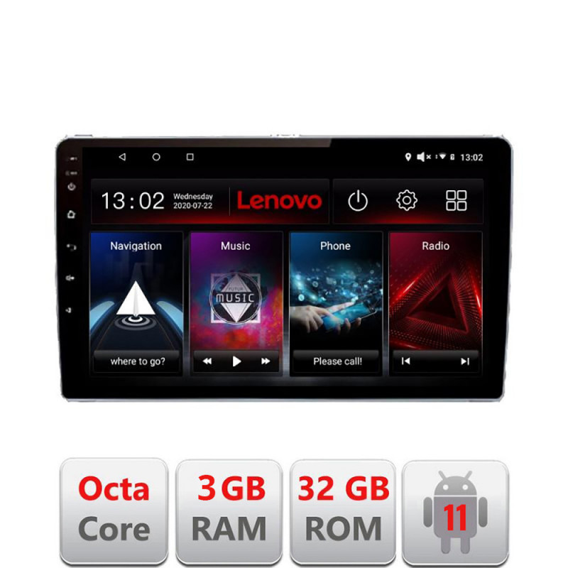 Navigatie dedicata Peugeot 307 D-307 Lenovo Octa Core cu Android Radio Bluetooth Internet GPS WIFI DSP 3+32 GB 4G KIT-307+EDT-E