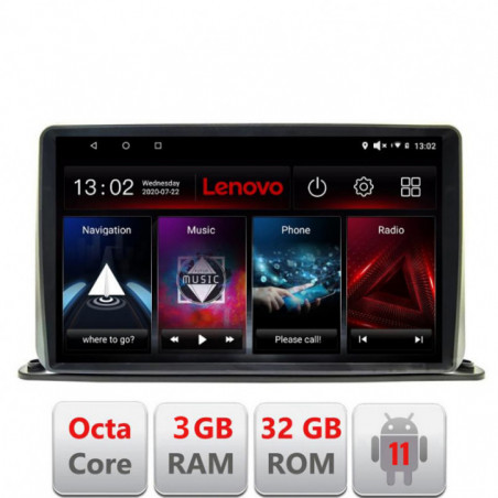 Navigatie dedicata universala 2din-1 Lenovo Octa Core cu Android Radio Bluetooth Internet GPS WIFI DSP 3+32 GB 4G KIT-