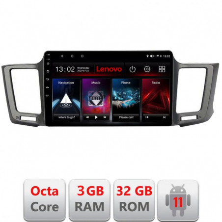 Navigatie dedicata Toyota RAV4 2013-2018 D-247 Lenovo Octa Core cu Android Radio Bluetooth Internet GPS WIFI DSP 3+32 GB 4G KIT