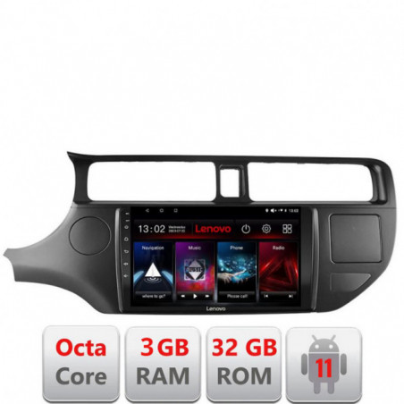 Navigatie dedicata Kia Rio 2012- D-204 Lenovo Octa Core cu Android Radio Bluetooth Internet GPS WIFI DSP 3+32 GB 4G KIT-204+EDT