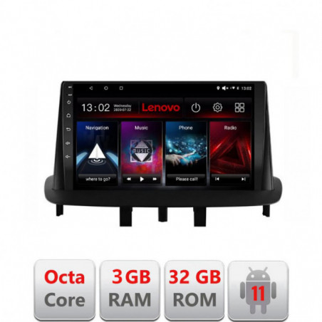 Navigatie dedicata Renault Megane 3 D-145 Lenovo Octa Core cu Android Radio Bluetooth Internet GPS WIFI DSP 3+32 GB 4G KIT-145+