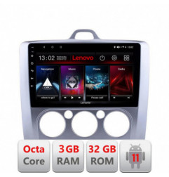 Navigatie dedicata Ford Focus 2 Manual D-140-manual Lenovo Octa Core cu Android Radio Bluetooth Internet GPS WIFI DSP 3+32 GB 4