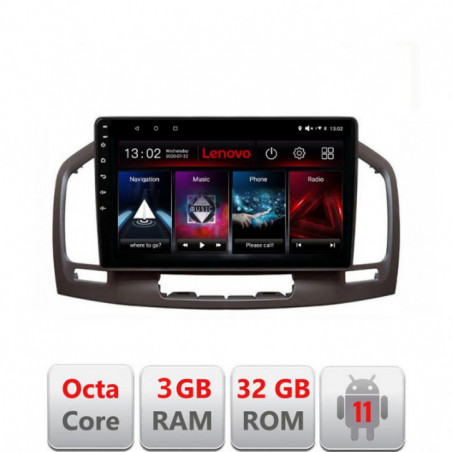 Navigatie dedicata Opel Insignia 2009-2013 D-114 Lenovo Octa Core cu Android Radio Bluetooth Internet GPS WIFI DSP 3+32 GB 4G K