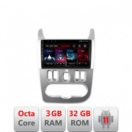 Navigatie dedicata Dacia Duster 2010-2012 D-099 Lenovo Octa Core cu Android Radio Bluetooth Internet GPS WIFI DSP 3+32 GB 4G KI