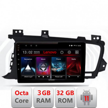 Navigatie dedicata Kia Optima 2011-2013 D-091 Lenovo Octa Core cu Android Radio Bluetooth Internet GPS WIFI DSP 3+32 GB 4G KIT-