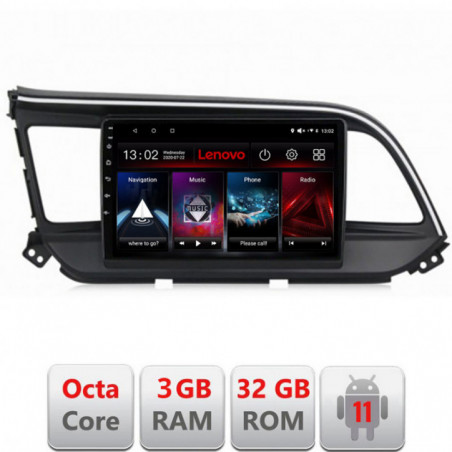 Navigatie dedicata Hyundai Elantra 2018- D-1581 Lenovo Octa Core cu Android Radio Bluetooth Internet GPS WIFI DSP 3+32 GB 4G KI