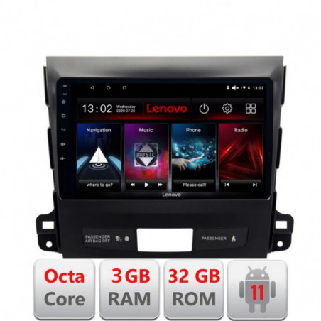 Navigatie dedicata Mitsubishi Outlander 2010 D-056 Lenovo Octa Core cu Android Radio Bluetooth Internet GPS WIFI DSP 3+32 GB 4G