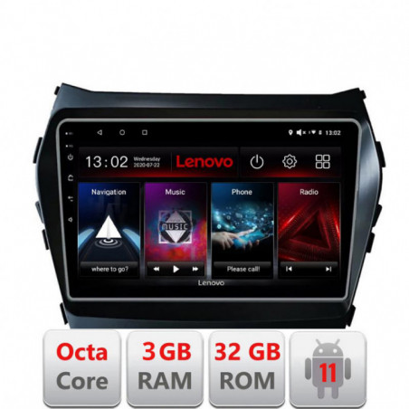 Navigatie dedicata Hyundai Santa Fe IX45 D-209 Lenovo Octa Core cu Android Radio Bluetooth Internet GPS WIFI DSP 3+32 GB 4G KIT