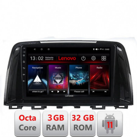 Navigatie dedicata Mazda 6 2013-2017 D-223 Lenovo Octa Core cu Android Radio Bluetooth Internet GPS WIFI DSP 3+32 GB 4G KIT-223