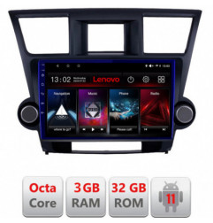Navigatie dedicata Toyota Highlander 2007-2013 Lenovo Octa Core cu Android Radio Bluetooth Internet GPS WIFI DSP 3+32 GB 4G KIT