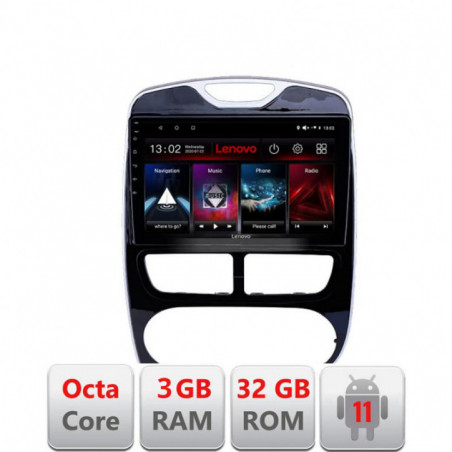 Navigatie dedicata Renault Clio 4 V1  D-467 Lenovo Octa Core cu Android Radio Bluetooth Internet GPS WIFI DSP 3+32 GB 4G KIT-46