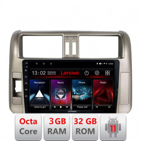 Navigatie dedicata Toyota Prado 2010-2013 D-347 Lenovo Octa Core cu Android Radio Bluetooth Internet GPS WIFI DSP 3+32 GB 4G KI