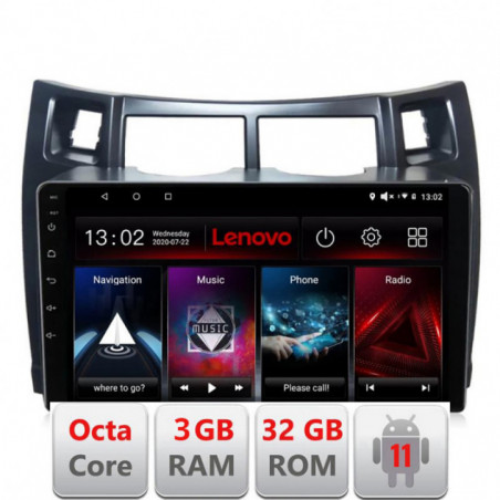 Navigatie dedicata Toyota Yaris 2008-2011 D-YARIS08 Lenovo Octa Core cu Android Radio Bluetooth Internet GPS WIFI DSP 3+32 GB 4