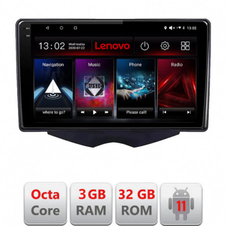 Navigatie dedicata yundai Veloster Lenovo Octa Core cu Android Radio Bluetooth Internet GPS WIFI DSP 3+32 GB 4G kit-veloster+ED