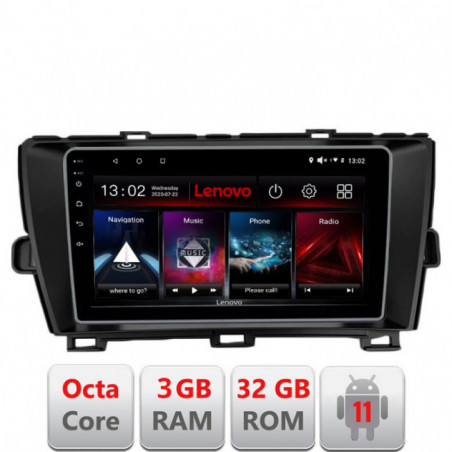 Navigatie dedicata Toyota Prius 2009-2014 D-TY39 Lenovo Octa Core cu Android Radio Bluetooth Internet GPS WIFI DSP 3+32 GB 4G K