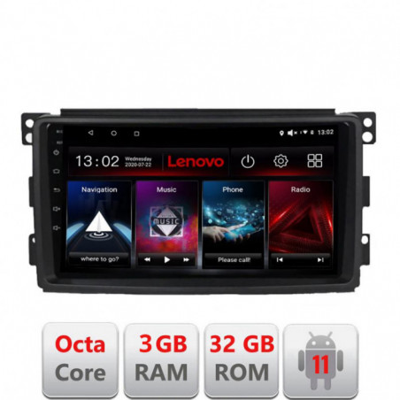 Navigatie dedicata Smart 2005-2010 D-Smart05 Lenovo Octa Core cu Android Radio Bluetooth Internet GPS WIFI DSP 3+32 GB 4G KIT-s