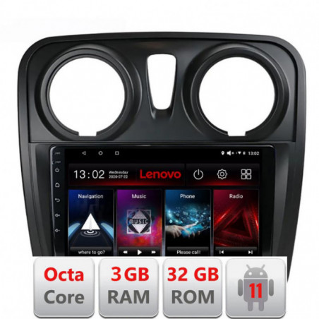 Navigatie dedicata Dacia Sandero Logan 2012-2020 Lenovo Octa Core cu Android Radio Bluetooth Internet GPS WIFI DSP 3+32GB