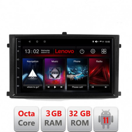Navigatie dedicata Rexton 2019- D-REXTON Lenovo Octa Core cu Android Radio Bluetooth Internet GPS WIFI DSP 3+32 GB 4G KIT-REXTO