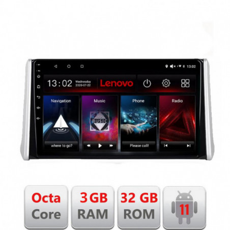 Navigatie dedicata Toyota Rav4 2018- D-RAV4 Lenovo Octa Core cu Android Radio Bluetooth Internet GPS WIFI DSP 3+32 GB 4G KIT-RA
