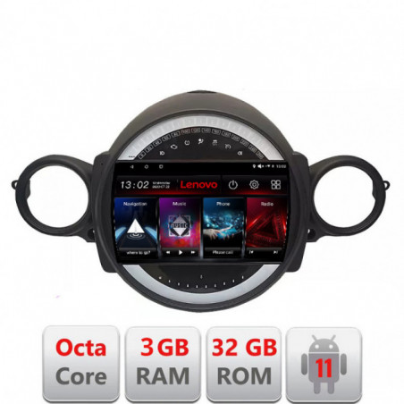 Navigatie dedicata Mini 2007-2011 Lenovo Octa Core cu Android Radio Bluetooth Internet GPS WIFI DSP 3+32 GB 4G KIT-mini-01+EDT-