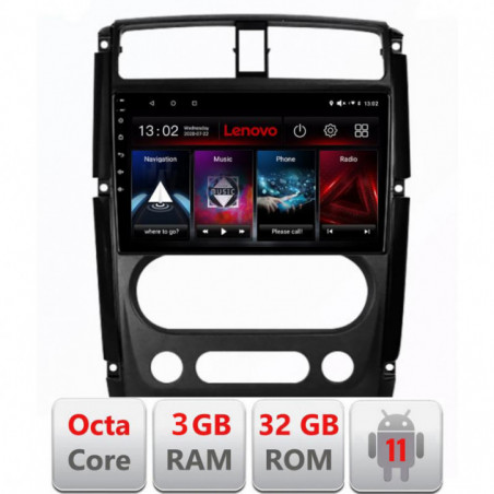 Navigatie dedicata Jimny 2007-2016 D-Jimny07 Lenovo Octa Core cu Android Radio Bluetooth Internet GPS WIFI DSP 3+32 GB 4G KIT-J