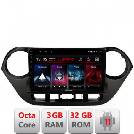 Navigatie dedicata Hyundai I10 2013-2019 D-HY38 Lenovo Octa Core cu Android Radio Bluetooth Internet GPS WIFI DSP 3+32 GB 4G KI