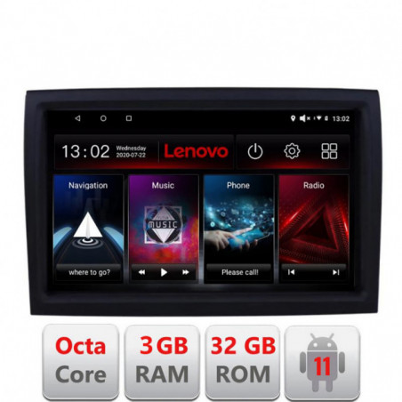 Navigatie dedicata Fiat Ducato 2006- D-DUCATO Lenovo Octa Core cu Android Radio Bluetooth Internet GPS WIFI DSP 3+32 GB 4G KIT-