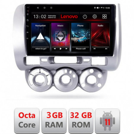 Navigatie dedicata Honda Fit Jazz 2004-2008  Android radio gps internet Lenovo Octa Core 3+32 Kit-jazz+EDT-E509-lite