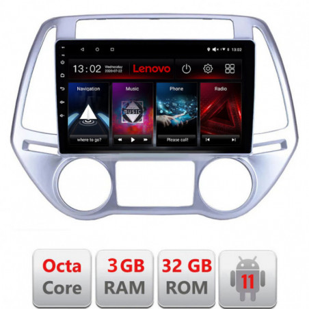 Navigatie dedicata Hyundai I20 2011-2014 manual si automat  Android radio gps internet Lenovo Octa Core 3+32 Kit-i20-2012+EDT-E509-lite