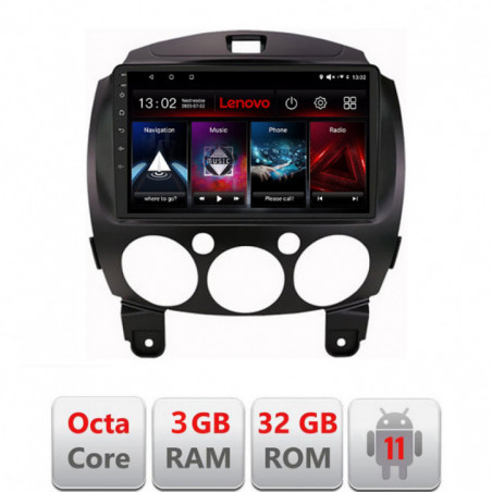 Navigatie dedicata Mazda 2 2007-2013 Android radio gps internet Lenovo Octa Core 3+32 Kit-mazda2+EDT-E509-lite
