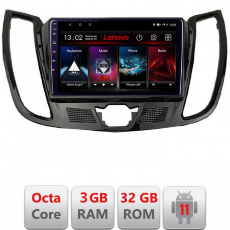 Navigatie dedicata Lenovo Ford Kuga C-MAX  Android radio gps internet Octa Core 3+32 KIT-362-v2+EDT-E509