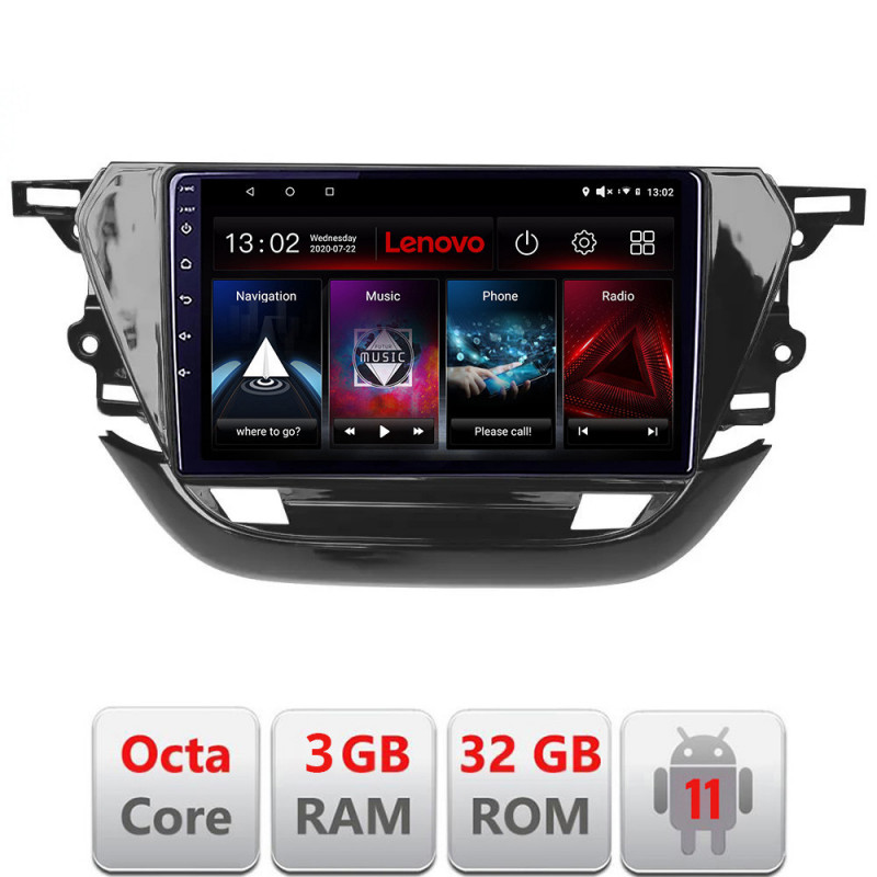 Navigatie dedicata Lenovo Opel Corsa F 2019-  Android radio gps internet Octa Core 3+32 KIT-corsa-f+EDT-E509