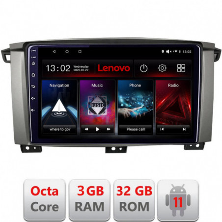 Navigatie dedicata Lenovo Toyota Land Cruiser L100 2002-2006  Android radio gps internet Octa Core 3+32 KIT-L105+EDT-E510
