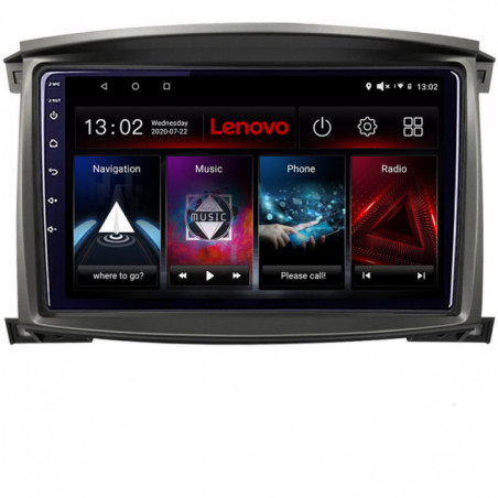 Navigatie dedicata Lenovo Toyota Land Cruiser L100 2002-2006  Android radio gps internet Octa Core 3+32 KIT-L105-automatic+EDT-E510