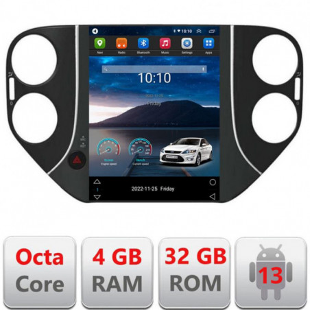 Navigatie dedicata tip Tesla VW Tiguan 2007-2012 radio gps internet 8Core 4G carplay android auto 4+32 kit-tesla-tiguan-10+EDT-